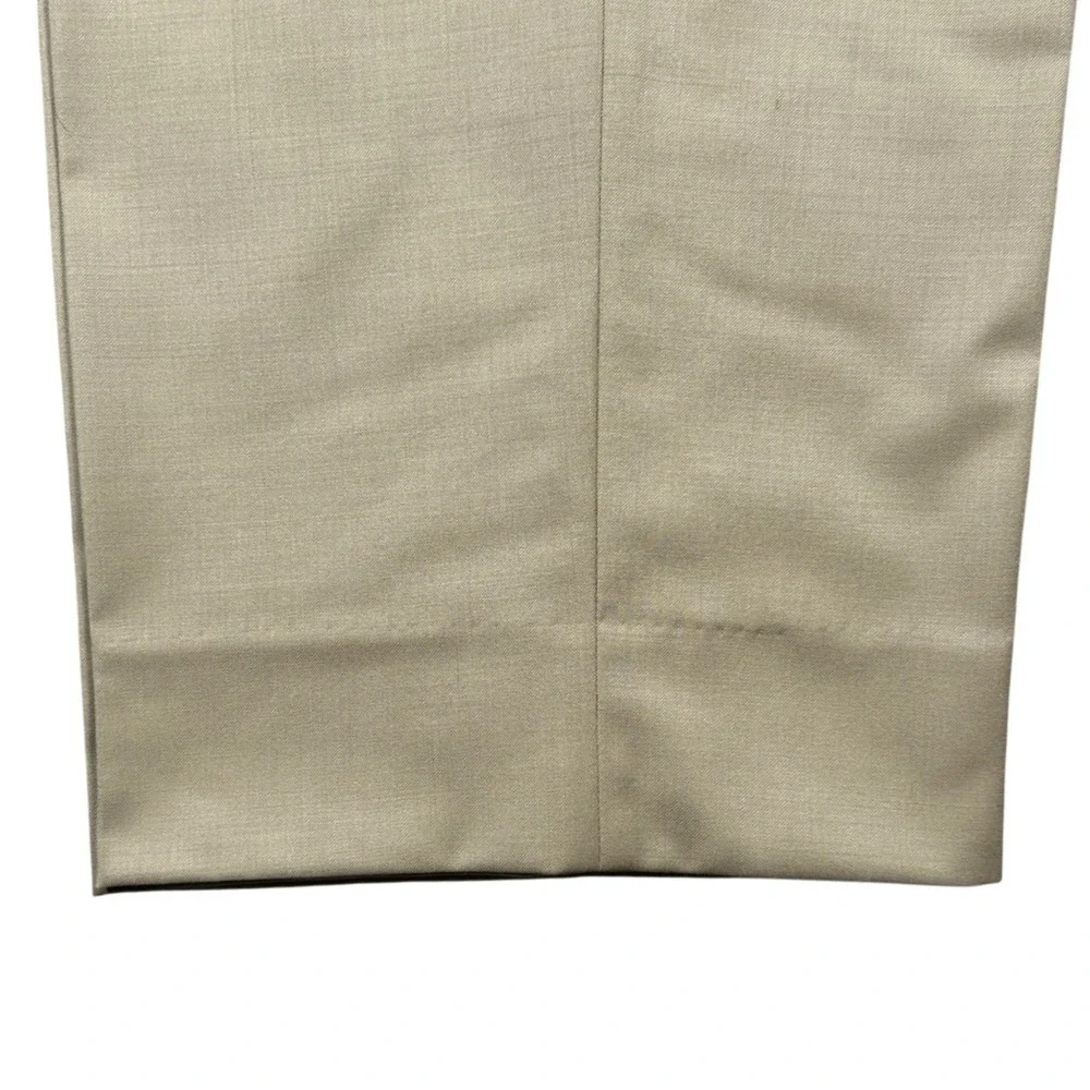 Carlo‎ Mandrone Dress Pants Mens 44L Tan Pleated Made in Canada Trousers
